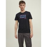 Jack & Jones Erkek Logo Baskılı Tişört 12210868 - Siyah