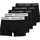 Jack & Jones Erkek Logolu Beli Lastikli 5'li Boxer Paketi - Solid - Siyah - M