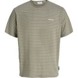 Jack & Jones Erkek Minimal Logolu Çizgili Tisört - Devin - 002-Bej - XL