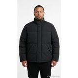 Jack & Jones Erkek Mont Siyah Şişme Fermuarlı Çıtçıtlı Dik Yaka Kışlık Kalın Rahat Model 12304945 - 5XL