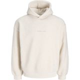 Jack & Jones Erkek Nakii Detayli Loose Fit Hoodie - Norrebro - 001-Krem - XL