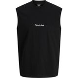 Jack & Jones Erkek Nakis Detayli Kolsuz Oversize Tisört - Norrebro - Siyah - M