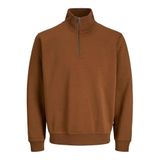 JACK & JONES Erkek örgü ceket, çeyrek fermuarlı, tek renkli, çeyrek fermuarlı örgü ceket, Monks bornoz., S