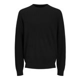 JACK & JONES Erkek örgü kazak RDD tek renkli örgü kazak, Siyah, M