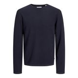 JACK & JONES Erkek örgü kazak tek renkli örgü kazak, Lacivert (Navy Blazer), M