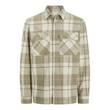 JACK & JONES Erkek Overshirt Comfort Fit Overshirt, Beyaz Biber, L