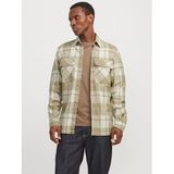 JACK & JONES Erkek Overshirt Comfort Fit Overshirt, Beyaz Biber, S