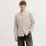 Jack & Jones Erkek Oxford Kumas Uzun Kollu Gömlek - Harvey - 008-Bej - XL