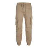 JACK & JONES Erkek pantolonu, kargo pantolon, kumaş pantolon, Noah Cuffed Cargo Relaxed Fit, Elmwood, S