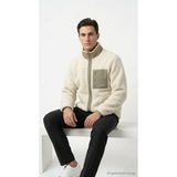 Jack & Jones Erkek Polar Ceket Fermuarlı Dik Yaka Cepli Peluş Dokulu Günlük Rahat Kışlık Model - Gri