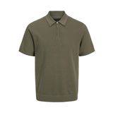 JACK & JONES Erkek polo tişört, tek renkli, polo tişört, Çay yaprağı, XXL