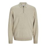 JACK & JONES Erkek polo tişört, tek renkli, polo tişört, Oatmeal., L