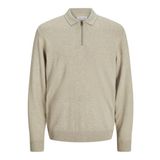 JACK & JONES Erkek polo tişört, tek renkli, polo tişört, Oatmeal., S