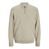 JACK & JONES Erkek polo tişört, tek renkli, polo tişört, Oatmeal., XL