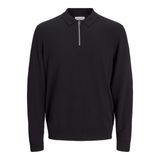 JACK & JONES Erkek polo tişört, tek renkli, polo tişört, Siyah, M
