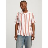 Jack & Jones Erkek Rahat Kesim Çizgili Gömlek - Luke - 2XL - Açık Kiremit