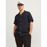 Jack & Jones Erkek Rahat Kesim Kısa Kollu Gömlek - 12256322 - Siyah