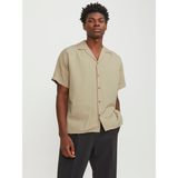 Jack & Jones Erkek Rahat Kesim Kisa Kollu Gömlek - Caaron - XL - Kahverengi