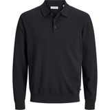 Jack & Jones Erkek Regular Fit Polo Yaka Triko Kazak - Basic - 0 Siyah