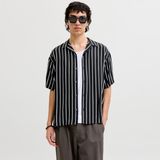 Jack & Jones Erkek Resort Yaka Çizgili Gömlek - Jeff - 0-Siyah - XL