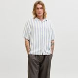 Jack & Jones Erkek Resort Yaka Çizgili Gömlek - Jeff - 01-Mavi - XL