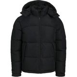 Jack & Jones Erkek Rüzgara Dayanikli Kapüsonlu Puffer Mont - Aero - Black
