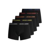 JACK & JONES Erkek seti, 5'li paket, boxer şort, streç külot, basic jarse iç çamaşırı, Siyah/Detay: Siyah, M