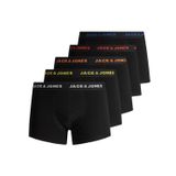JACK & JONES Erkek seti, 5'li paket, boxer şort, streç külot, basic jarse iç çamaşırı, Siyah/Detay: Siyah, S