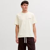 Jack & Jones Erkek Sirt Baskili Bisiklet Yaka Tisört - Montauk - 0-Beyaz - XL