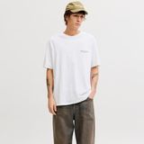 Jack & Jones Erkek Sirt Baskili Bisiklet Yaka Tisört - Montauk - Beyaz