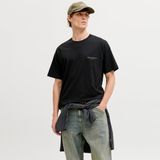 Jack & Jones Erkek Sirt Baskili Bisiklet Yaka Tisört - Montauk - Siyah