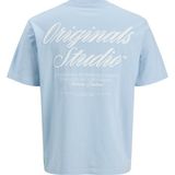 Jack & Jones Erkek Sirt Baskili Bisiklet Yaka Tisört - Norrebro - 004-Mavi