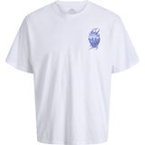 Jack & Jones Erkek Sirt Baskili Bisiklet Yaka Tisört - Trendy - 00-Beyaz - XL