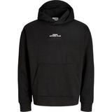 Jack & Jones Erkek Sirt Baskili Loose Fit Sweatshirt - Bay - 0 - Siyah - XL