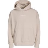 Jack & Jones Erkek Sirt Baskili Loose Fit Sweatshirt - Bay - 0019-Bej - M