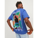 Jack & Jones Erkek Sirt ve Gögüs Baskili Tisört - Delirium - Mavi