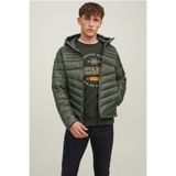 Jack & Jones Erkek Şişme Puffer Kapüşonlu Mont, Rosin/Contrast, XL