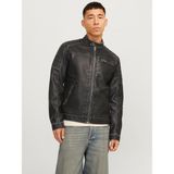 Jack & Jones Erkek Siyah Deri Ceket 12273226 - M