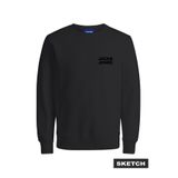 Jack & Jones Erkek Siyah Jorlogo Sweat Crew Neck Tr Ss25 Sweatshirt 12290659-Black