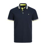 JACK & JONES Erkek Slim Fit Polo Tişört JJEPAULOS Uni Yazlık Gömlek Yaka Kısa Kollu Basic Pique Cotton, Koyu mavi-3., M
