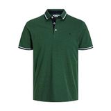 JACK & JONES Erkek Slim Fit Polo Tişört JJEPAULOS Uni Yazlık Gömlek Yaka Kısa Kollu Basic Pique Cotton, koyu yeşil, S