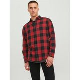 Jack & Jones Erkek Slim Fit Uzun Kollu Kırmızı Gömlek - 12181602