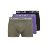 JACK & JONES Erkek şortu, 3'lü paket şort, Agave Green/Paket: Siyah - Mor Zenginlik, M