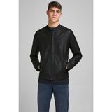 Jack & Jones Erkek Suni Deri Ceket - Siyah - 2XL