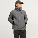 Jack & Jones Erkek Suya Dayanıklı Kapüşonlu Ceket - Summit - 00E-Gri - 2XL