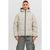 Jack & Jones Erkek Suya Dayanıklı Kapüşonlu Puffer Mont - Otis - Krem