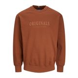 JACK & JONES Erkek Sweatshirt Baskılı Sweatshirt, Kahverengi, M