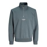 JACK & JONES Erkek Sweatshirt JJESOHO Sweat Quarter Zip - Relaxed Fit, fırtına havası., XL