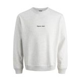 JACK & JONES Erkek Sweatshirt JORNORREBRO EMB Sweat Crew - Relaxed Fit, beyaz melanj, XL
