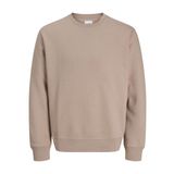 JACK & JONES Erkek Sweatshirt Tek Renkli Sweatshirt, Mocha Beze, L